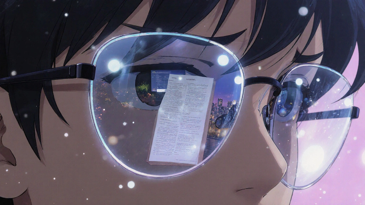 Progressive lenses showing three vision zones: distance, computer, and reading.