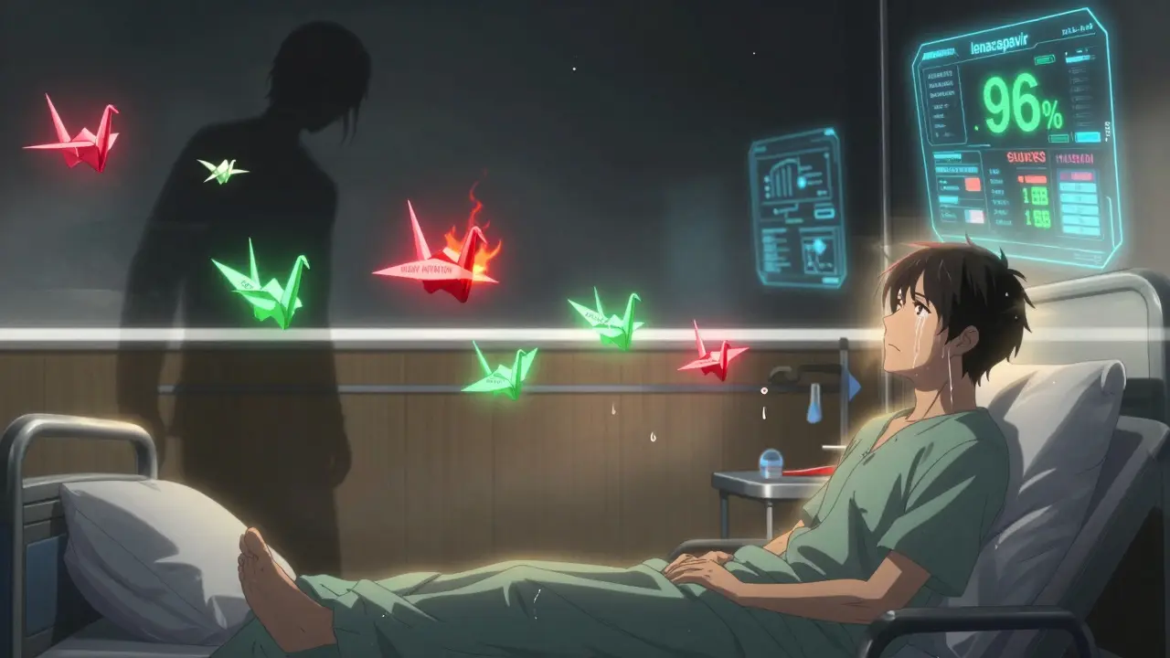 Patient with floating blood test results showing mutation and treatment success