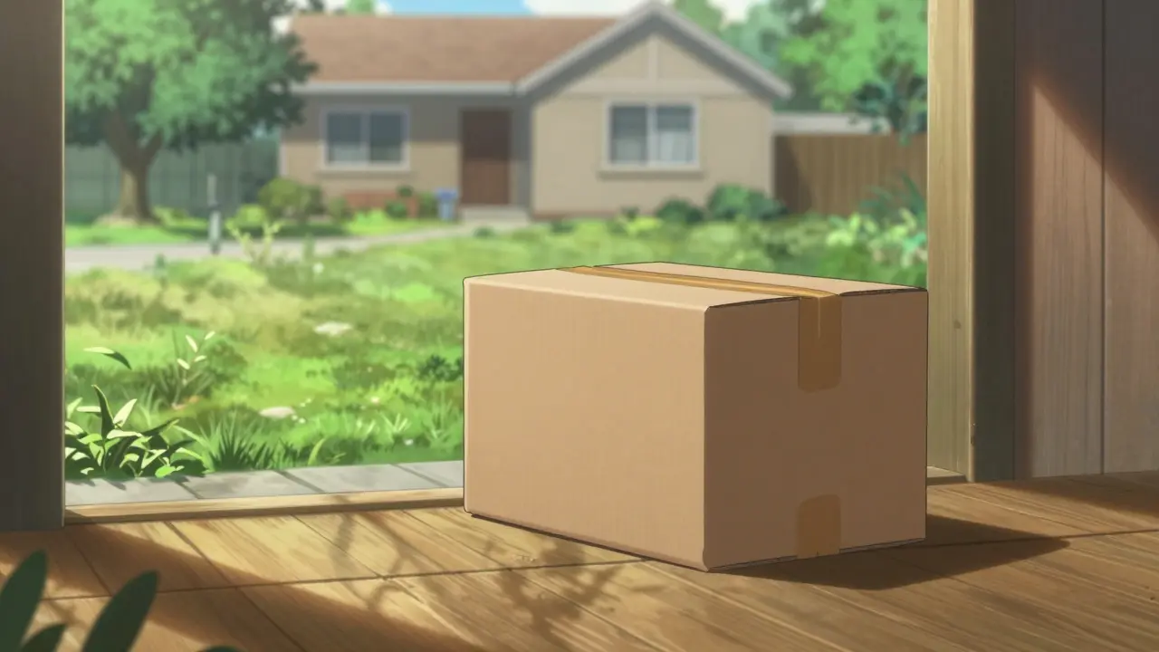 Discreet plain package delivered to front door