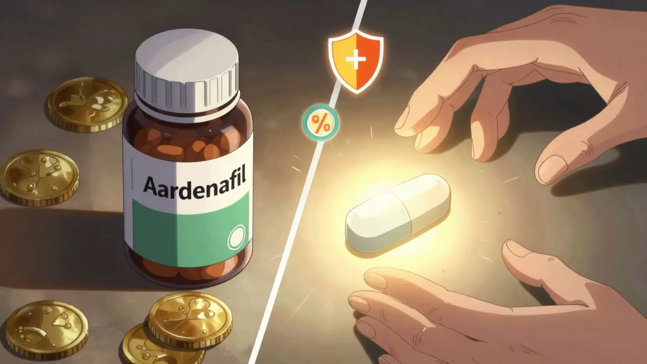 Anime comparison of expensive brand vs cheap generic pills