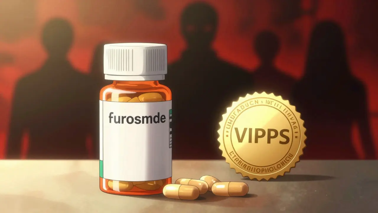 Anime illustration comparing safe medication bottle vs shadows